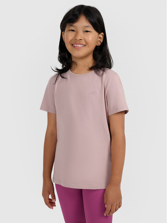 4F 4F T-Shirt BASIC+ Beżowy Oversize