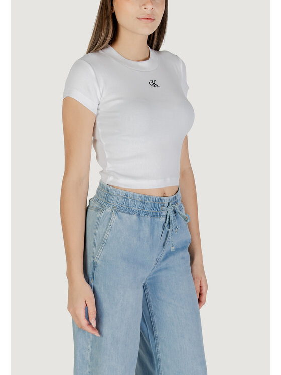 Calvin Klein Jeans Calvin Klein Jeans T-shirt CK RIB BABY TEE Bianco Rib Fit