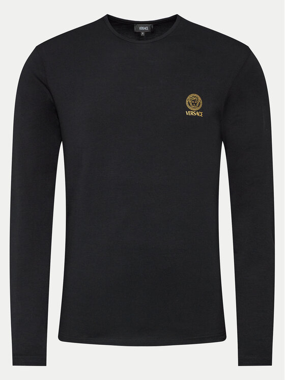 Versace Versace Ilgų rankovių marškinėlių komplektas AU10197 Juoda Slim Fit