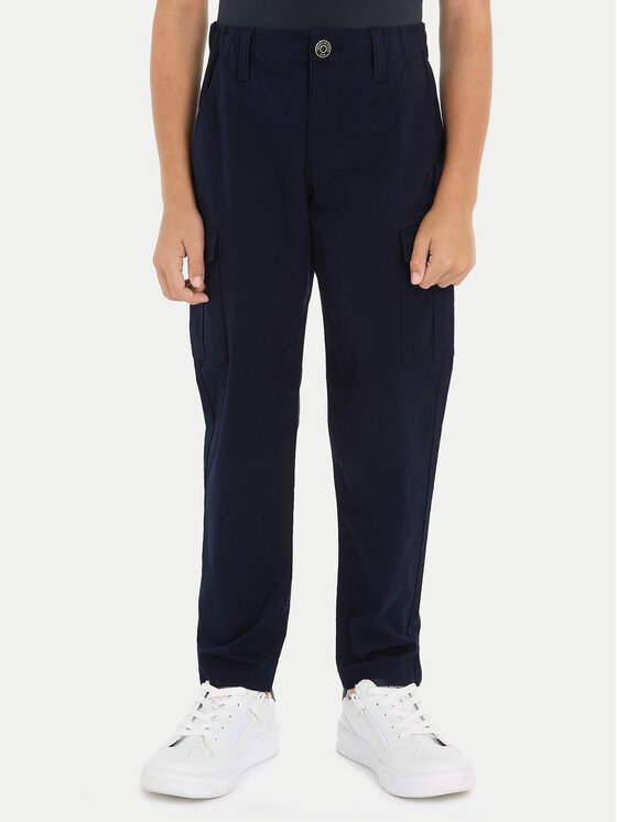 Tommy Hilfiger Tommy Hilfiger Kalhoty z materiálu KB0KB08837 Tmavomodrá Regular Fit