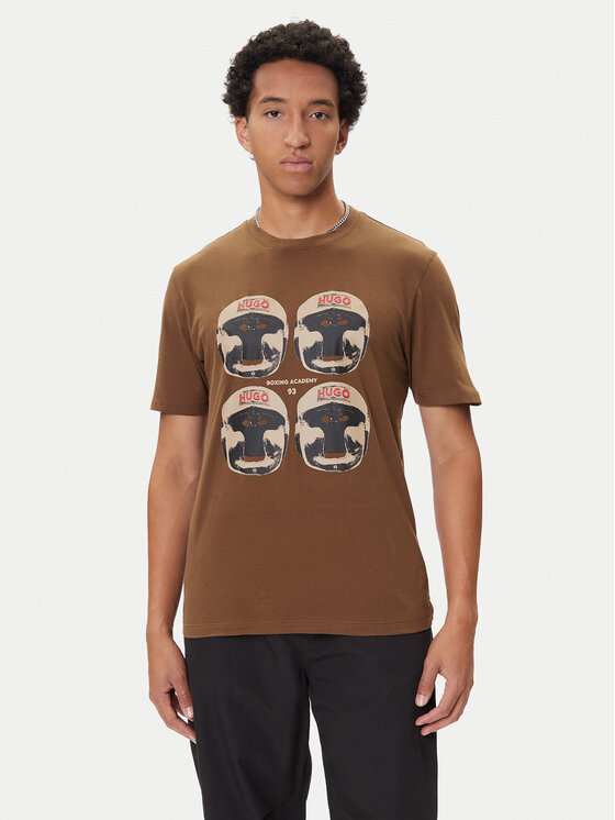 HUGO HUGO T-shirt Diboxer 50542560 Smeđa Regular Fit