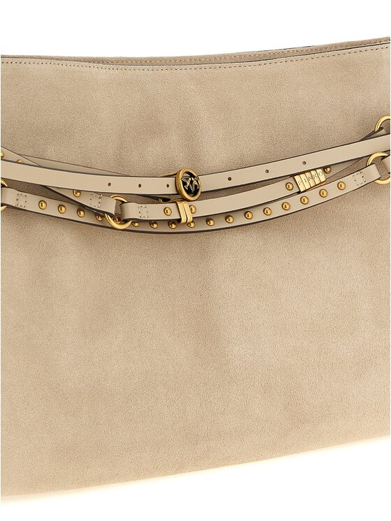 PINKO PINKO Torebka Beige Cowhide Shoulder Beżowy