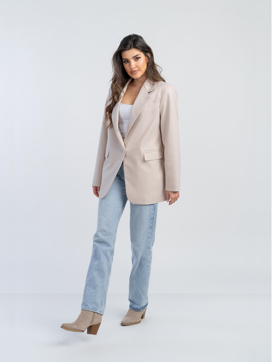 Salme Salme Marynarka Alison Beżowy Oversize