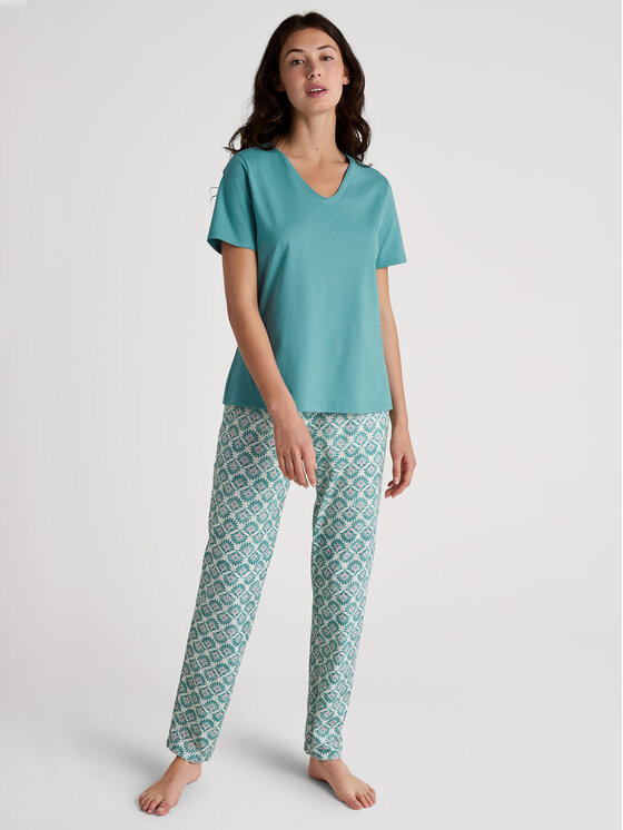 Calida Calida Spodnie piżamowe 29148 Zielony Regular Fit