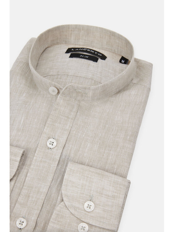 Lancerto Lancerto Koszula Sunny KO073123000018 Beżowy Slim Fit