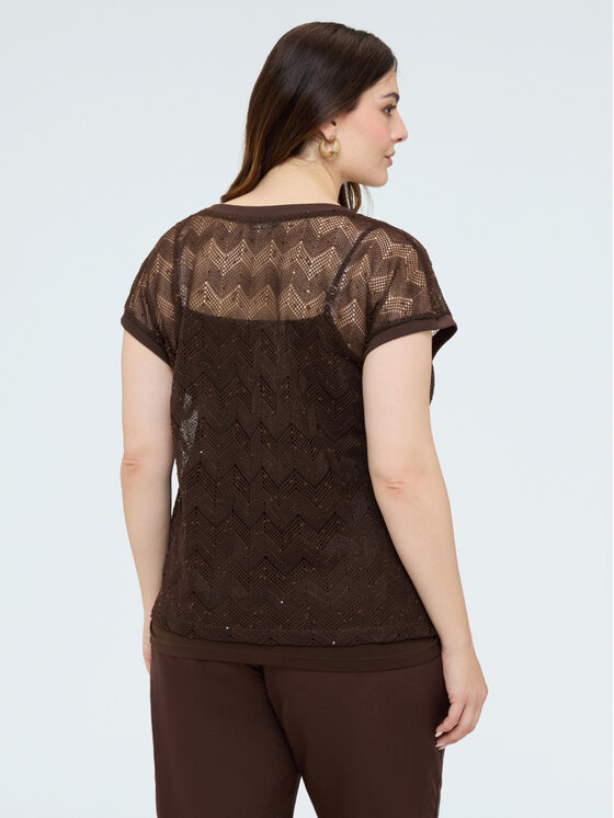 Fiorella Rubino Fiorella Rubino T-Shirt G006L009530N022 Brązowy Regular Fit