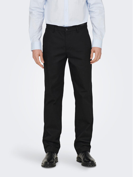 Only & Sons Bavlnené nohavice Edge-Ed 22024468 Čierna Relaxed Fit