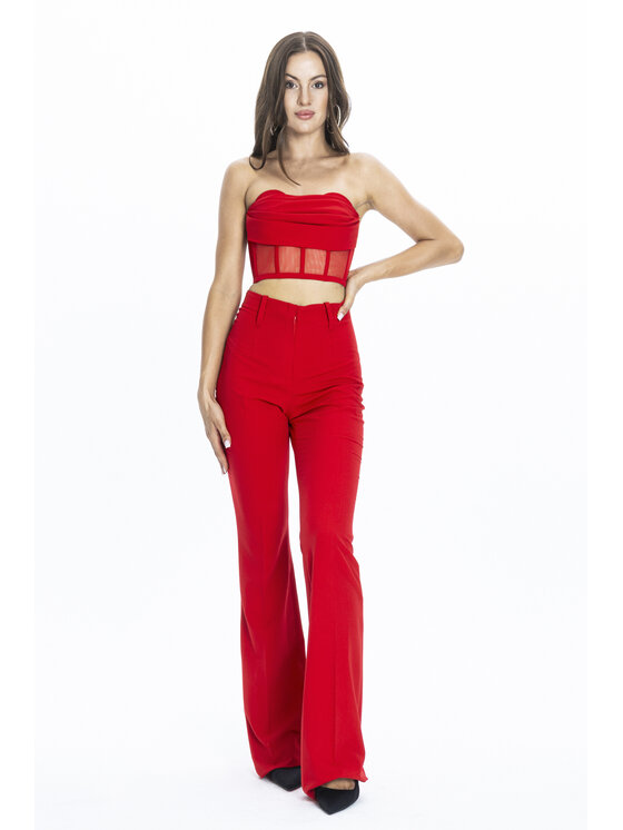 Angelika Józefczyk Angelika Józefczyk Gorset Top Gorset Palermo Czerwień Czerwony Skinny Cropped Fit