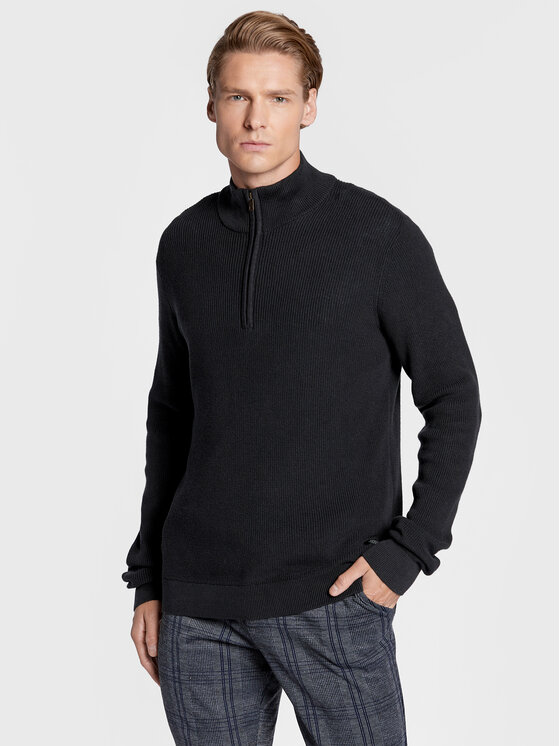 Blend Sveter 20714337 Čierna Regular Fit
