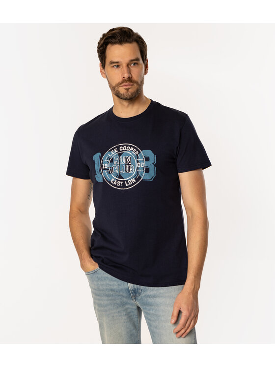 Lee Cooper Lee Cooper T-Shirt RUN CLUB 1160 Granatowy Regular Fit
