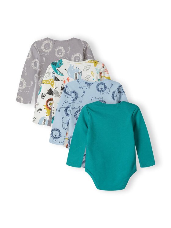 MINOTI MINOTI Komplet 4 par body 21babypack11 Turkusowy Regular Fit
