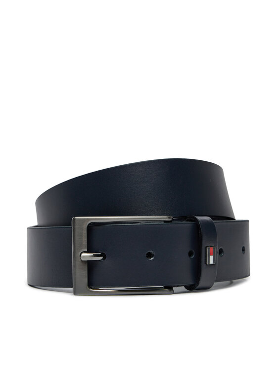 Tommy Hilfiger Pánsky opasok Layton Adj 3.5 AM0AM12662 Tmavomodrá