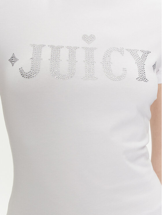 Juicy Couture Juicy Couture Marškinėliai Ryder Rodeo JCBCT223826 Balta Slim Fit