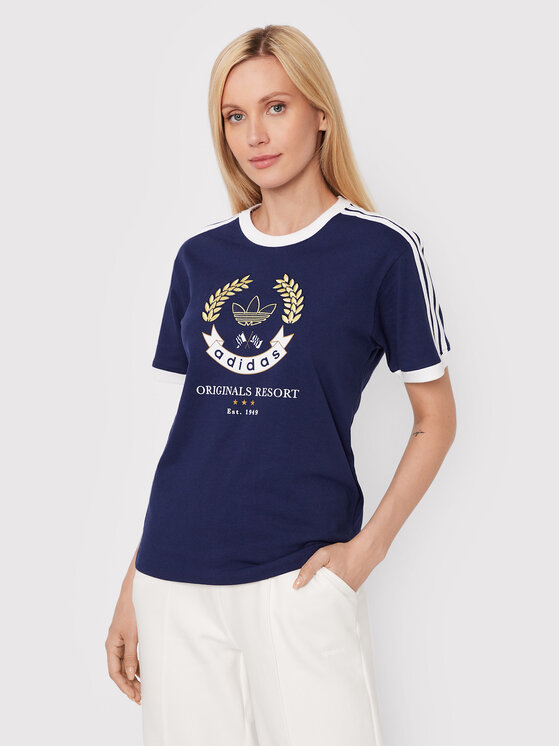 adidas T-krekls Crest Graphic HL6555 Tumši zils Regular Fit