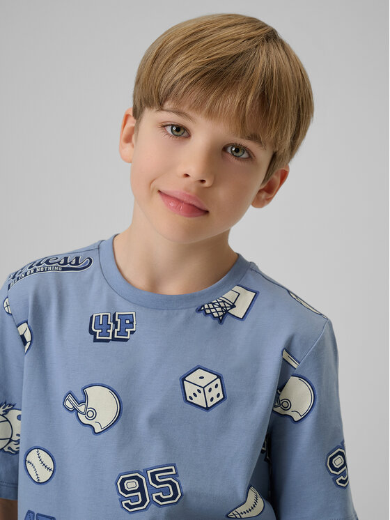 4F 4F T-Shirt CAMPUS VIBES Granatowy Regular Fit