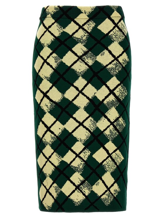 Burberry Burberry Gonna a matita 8081136 Verde Regular Fit