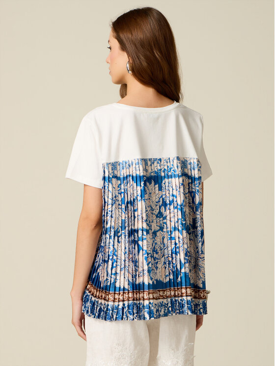 Oltre Oltre T-Shirt G072J004614N0S1 Biały Over Fit