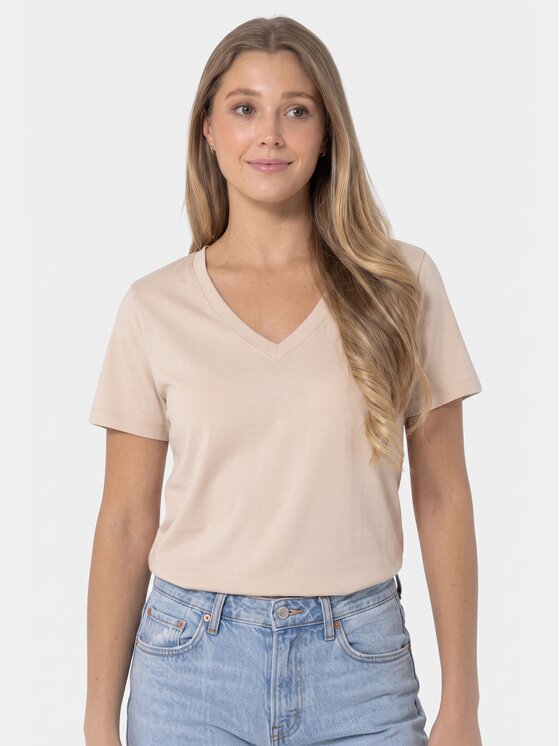 BASICLO BASICLO T-Shirt BSL-005-30 Beżowy Regular Fit