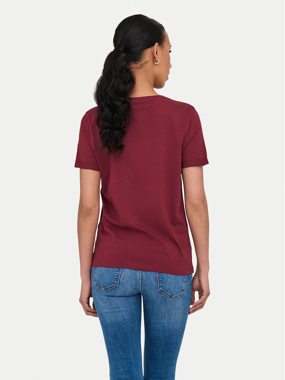ONLY ONLY T-Shirt Kita 15244714 Bordowy Regular Fit