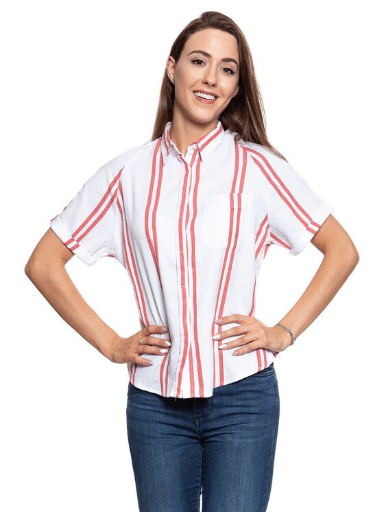 Wrangler Wrangler Koszula RAGLAN SS SHIRT Czerwony Regular Fit