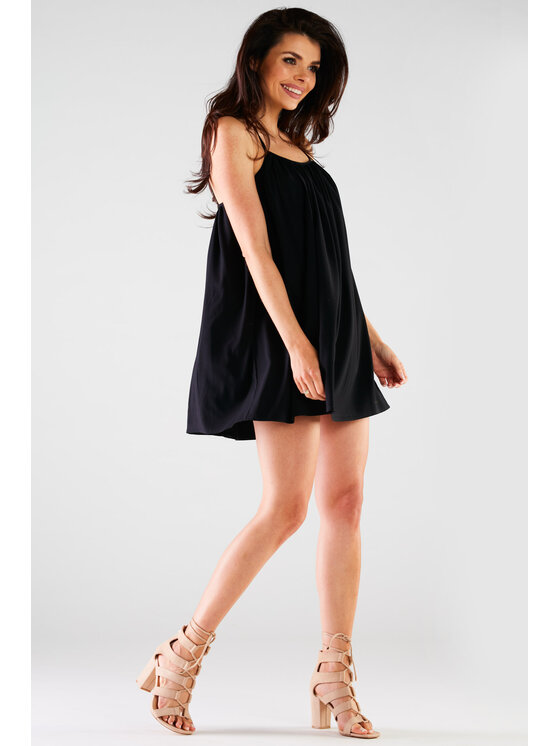 Awama Awama Sukienka letnia A427 Czarny Basic Fit