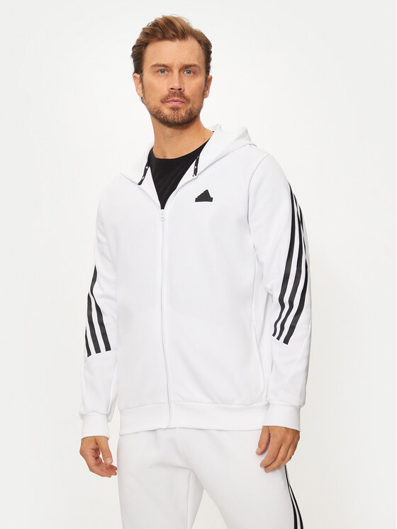 adidas Felpa Future Icons 3 Stripes JJ4158 Bianco Regular Fit Modivo