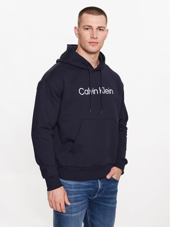 Calvin Klein Džemperis ar kapuci Hero K10K111345 Tumši zils Regular Fit