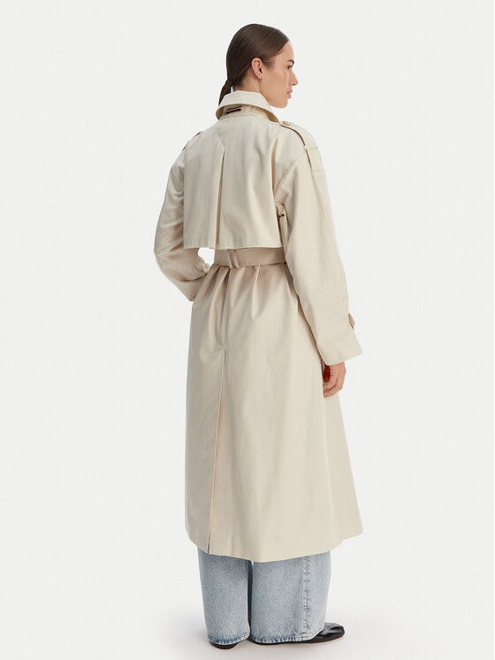 Tommy Hilfiger Tommy Hilfiger Trenčas WW0WW50627 Écru Oversize