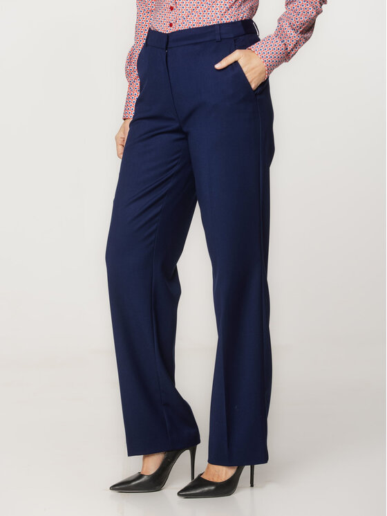 Willsoor Willsoor Spodnie damskie 67720 Granatowy Straight Leg