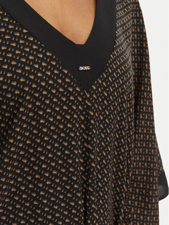 BOSS BOSS Плажна рокля Monogram 50561263 Черен Relaxed Fit