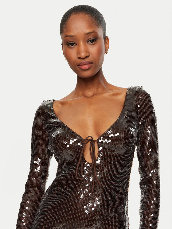 BARDOT BARDOT Koktejlové šaty Verona 58859DB Hnedá Slim Fit