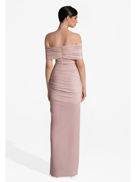 sax35th sax35th Spódnica maxi ROSA Beżowy Slim Fit