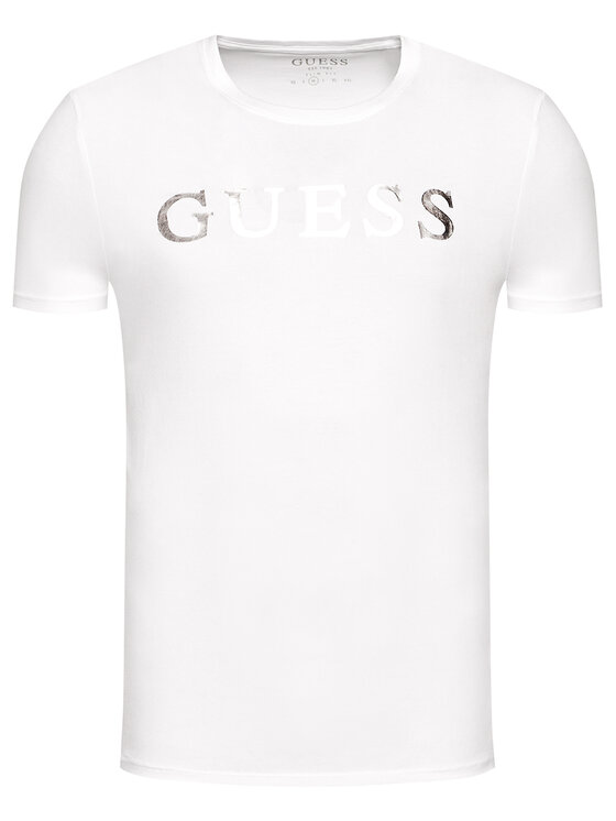 Guess Guess Marškinėliai M0YI08 J1300 Balta Slim Fit