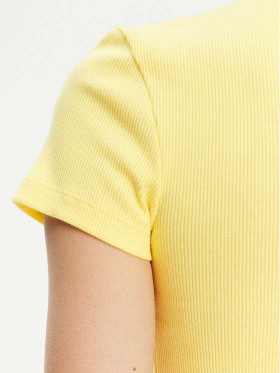 Lacoste Lacoste T-särk TF5538 Kollane Slim Fit