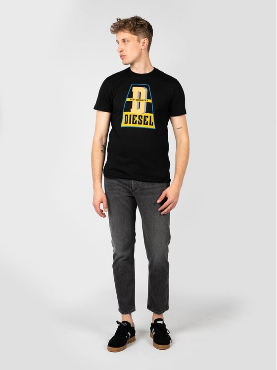 Diesel Diesel T-Shirt A10376-0GRAI Černá Regular Fit