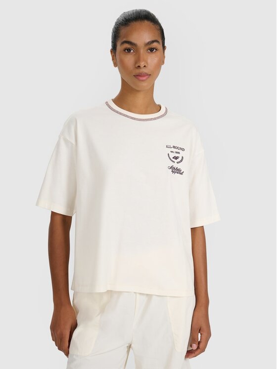 4F 4F T-Shirt 4FRSS25TTSHF2979-11S Λευκό Oversize