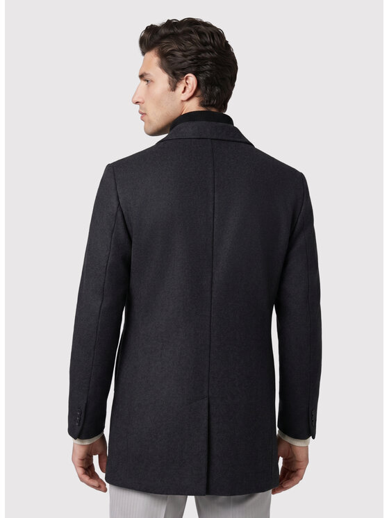 Pako Lorente Pako Lorente Płaszcz wełniany P26WF-7X-016 Szary ciemny Straight Fit