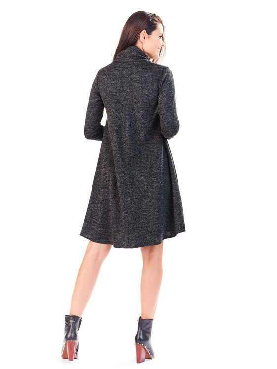 Awama Awama Úpletové šaty A198 Šedá Basic Fit