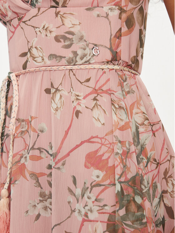 Guess Guess Sukienka koktajlowa W3GK60 WDW82 Różowy Regular Fit