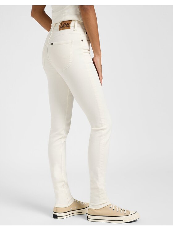 Lee Lee Jeansy Scarlett High Biały Skinny Fit