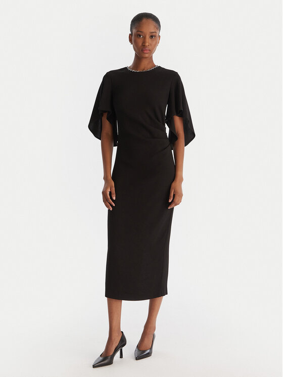 PINKO Sukienka koktajlowa Scopone Abito 105583 A2Q2 Czarny Regular Fit