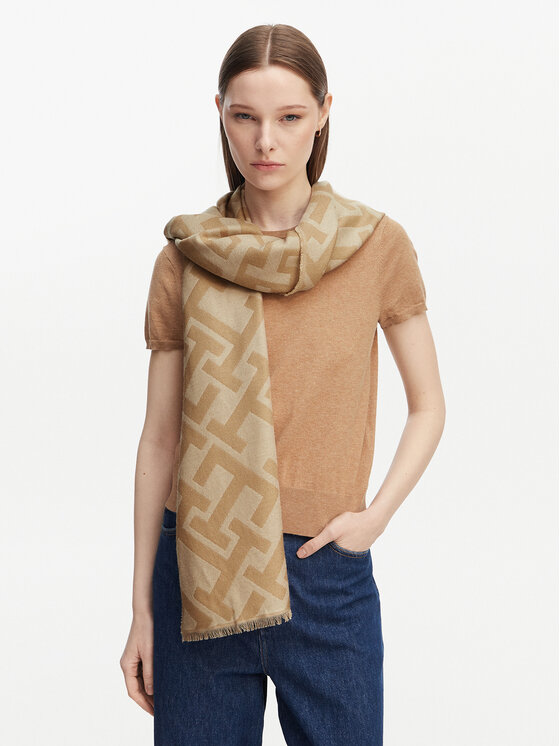 Tommy Hilfiger Tommy Hilfiger Scialle Th Monogram Heavy Scarf AW0AW18051 Beige