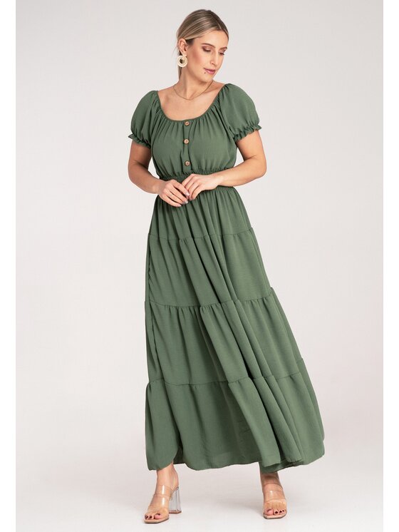 FIGL FIGL Vestito estivo M1170 Verde Flared Fit