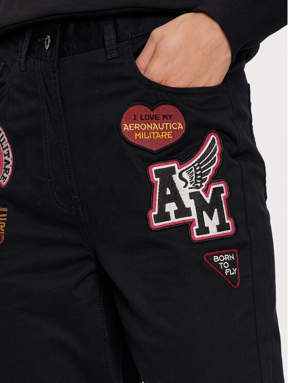 Aeronautica Militare Aeronautica Militare Παντελόνι υφασμάτινο 242PA1623DCT3406 Μαύρο Regular Fit