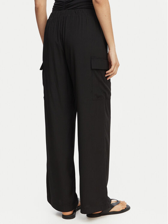 Liu Jo Beachwear Liu Jo Beachwear Pantaloni di tessuto VA6034 T2920 Nero Relaxed Fit