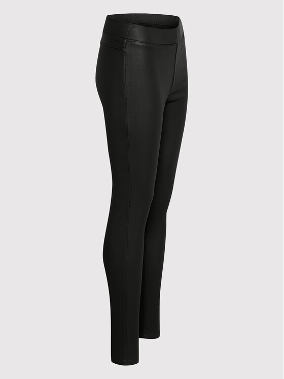 Kaffe Kaffe Kalhoty z imitace kůže Ada Coated 10501626 Černá Slim Fit