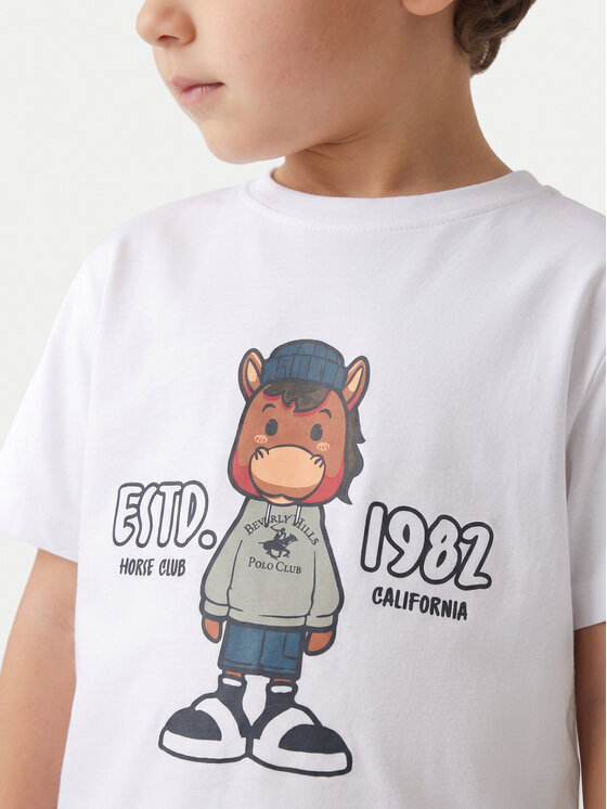Beverly Hills Polo Club Beverly Hills Polo Club Póló P-SS26B-TS0135 Fehér Regular Fit