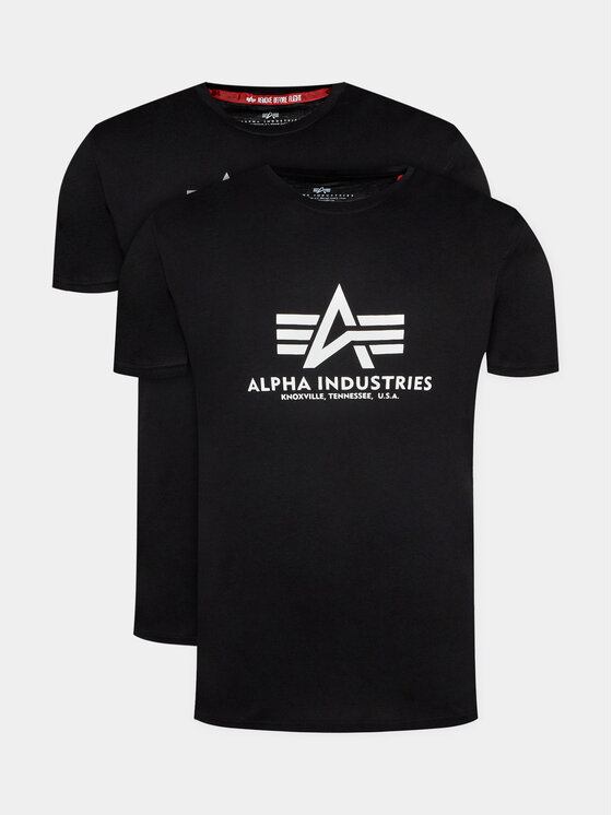 Alpha Industries Alpha Industries Komplet 2 t-shirtów Basic 106524 Czarny Regular Fit