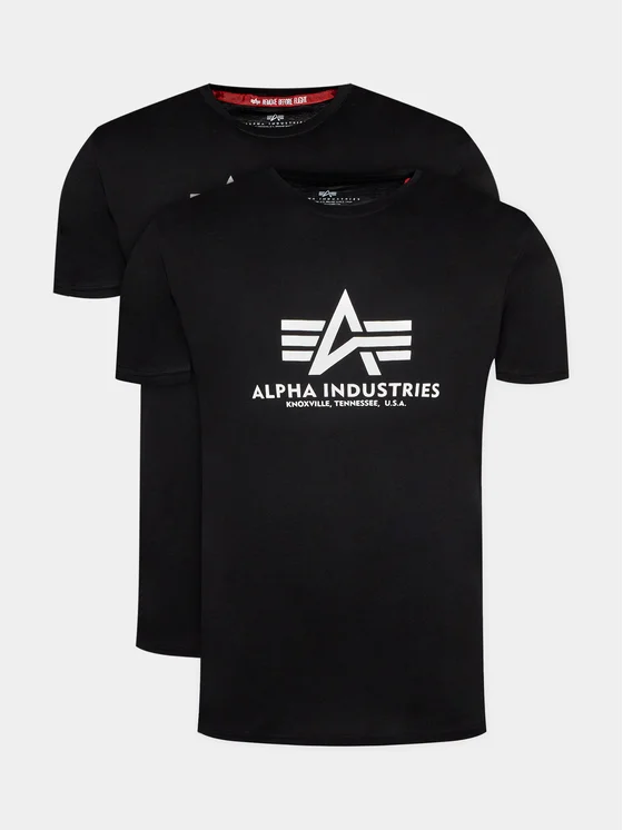 Alpha Industries 2er-Set T-Shirts Basic 106524 Schwarz Regular Fit