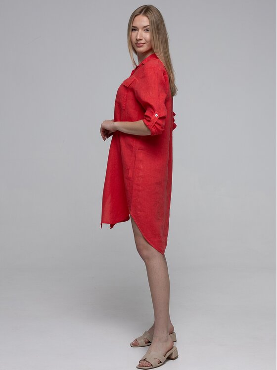 Perso Perso Košilové šaty RBE265588F Červená Regular Fit